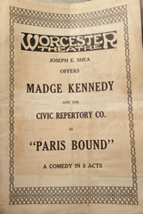 "Paris Bound." Worcester Theatre, Mass. (1920s)