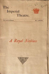 A Royal Necklace. Starring Mrs. Langtry. Empire Theatre, London. (1900s)