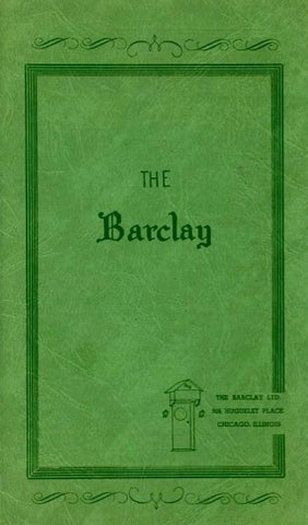 (Menu)  {Chicago}  The Barclay.  [1957].