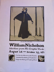 (David Lance Goines) Poster. Sarah Bernhardt by Wm Nicholson. Selections from His Graphic Works. 1977.