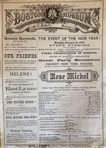 Boston Museum, MA. "Rose Michel." Jan. 3, 1876.