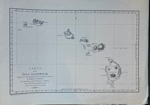 (Map of Hawaii) [Facsimile] Carte des Iles Sandwich. Commodore Jean François de Galaup, comte de La Perouses. (1958)