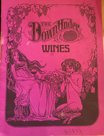 (Wine List) The DownUnder. Ft. Lauderdale, FL. 1973
