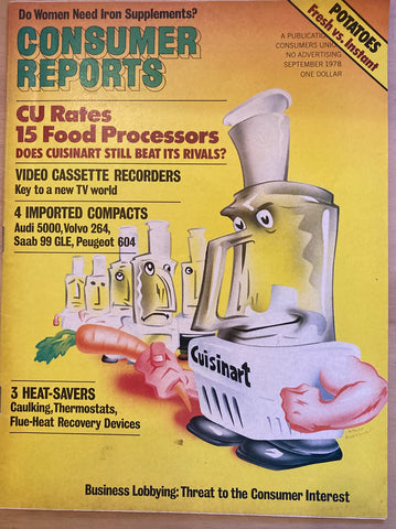 (Periodical) Consumer Reports. "Food Processors." (Sept., 1978)