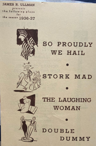 46th Street Theatre, NY. James R. Ullman presents Four New Plays. (1936-1937.)