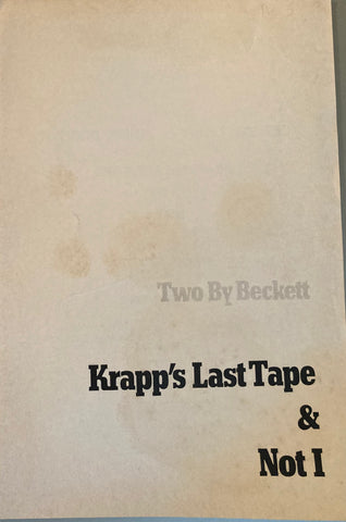 Zellerbach Theatre, Annenberg Center, Philadelphia. "Krapp's Last Tape" & "Not I." (1973)