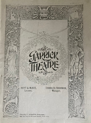 Garrick Theatre, NY. "Never Again, or The Tricks of Seraphin." March 8, 1897.