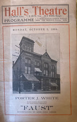 Hall's Theatre, LaPorte, IN. "Faust." Oct. 3, 1904.