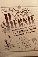 (Ambassador Hotel - Cocoanut Grove) Table Card Announcement. Ben Bernie. Tuesday, January 5, 1943.