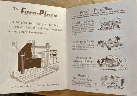 (Catalog) 100 Fireplace Ideas. [Fyro-Place] Buffalo, NY. (1947)
