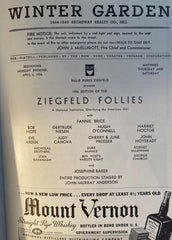 Ziegfield Follies. NY. April 6, 1936. Fanny Brice, Bob Hope, Josephine Baker, Nicolas Brothers.