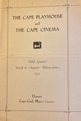 The Cape Playhouse and The Cape Cinema, Dennis, MA. "A Golden Cinderella." Fifth Season, Aug. 31, 1931.