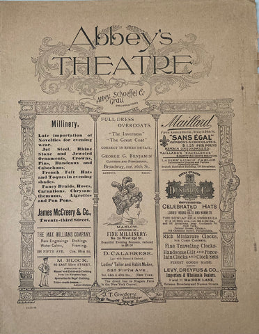 Abbey Theatre, NY. "King Arthur." Starring Henry Irving, Miss Ellen Terry & The London Lyceum Co. Nov. 11, 1895.