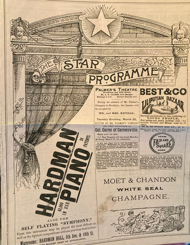 Palmer's Theatre, NY. "For Money." March 17, 1892.
