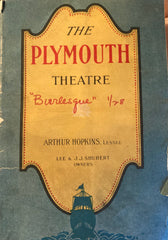 Plymouth Theatre, NY. "Burlesque." Starring Barbara Stanwyck. Jan. 16, 1928.