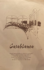 (Santa Cruz) Casablanca Restaurant. Dinner Menu. [N.d., ca 1980s]