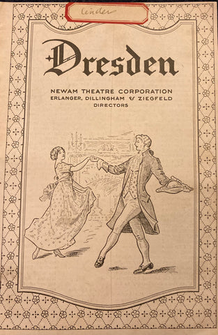 Dresden Theatre, NY. "Cinders." April 3, 1923.