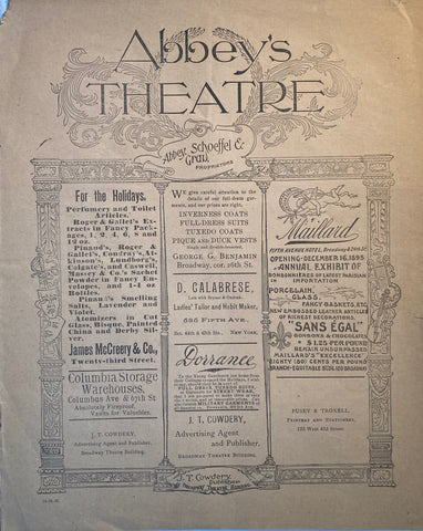 Abbey's Theatre, NY. "The Notorious Mrs. Ebbsmith." Dec. 23, 1895.