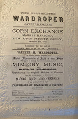 Corn Exchange, Market Harboro, England. "Walter H. Wardroper." Dec. 9th, 1878.