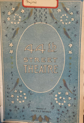 Forty-Fourth St. Theatre, NY. "Marjorie." Sept. 22, 1924.