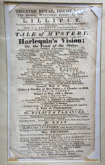 [Broadside] Theatre Drury-Lane [London]. "Lillipit," "Tale of Mystery" and "Harlequin's Vision; Or, the Feast of the Statue." Wednesday, Jan. 14, 1818.
