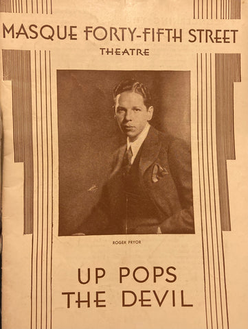 Masque Forty-Fifth St. Theatre, NY. "Up Pops the Devil." Sept. 15, 1930.