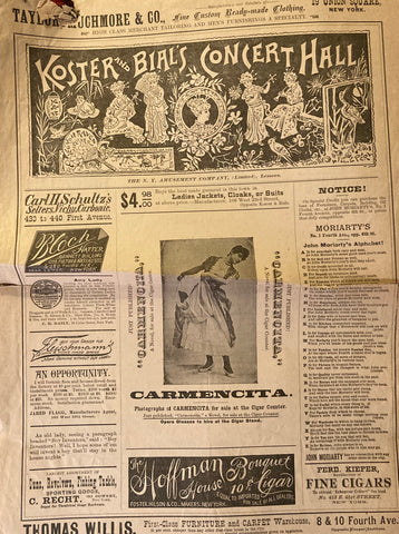 Koster & Bial's Concert Hall, NY. "Grand Vocal and Instrumental Concert." Oct. 20, 1890.