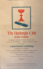 (Lawton Kennedy) [Broadside] The Roxburghe Club of San Francisco. (1970)