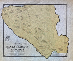 (Map of Central Calif) Map of Santa Clara Co. Ranchos. Ralph Rambo, Illustrator. (1968)