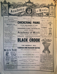 Academy of Music, NY. "The Black Crook." Sept. 12, 1892.