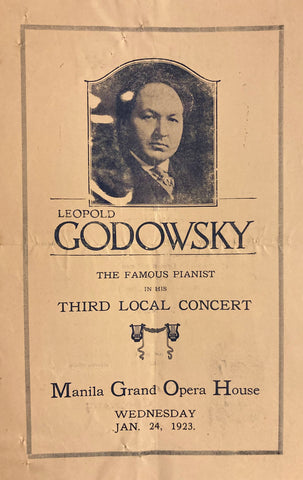 [Philippines] Group of Concert Programs w/ original tickets. Manila Grand Opera House. Leopold Godowsky. Jan. 17, 19 and 24, 1923.