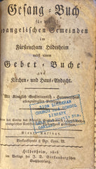 (German) Hymn Book for the Protestant Congregation in the Principality of Hildesheim. Together with a Prayer Book. (1816)