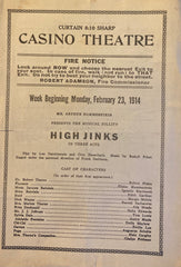 Casino Theatre, NY. "High Jinks." Feb. 23, 1914.