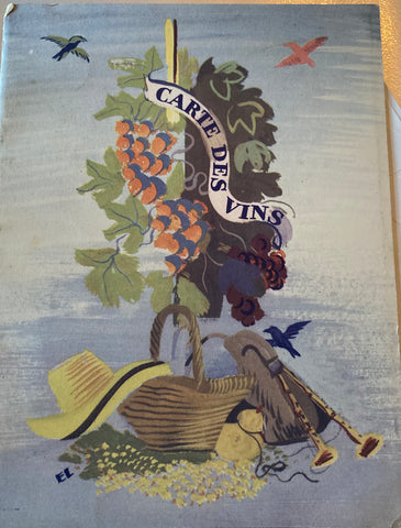 Carte des Vins. Cigar related... (1938)