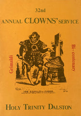 (Grimaldi, Joseph) [Booklet] 32nd Annual Clowns' Service. Holy Trinity Church, Dalston. (1978)