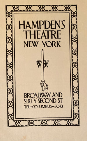 Hampden’s Theatre, NY. Walter Hampden stars  in "An Enemy of the People." Oct. 3, 1927.