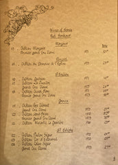 (Wine List) Doros Restaurant. San Francisco. 1979.