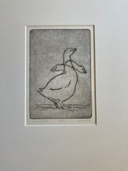 (Page Smith Etching) Angry Goose. 1988