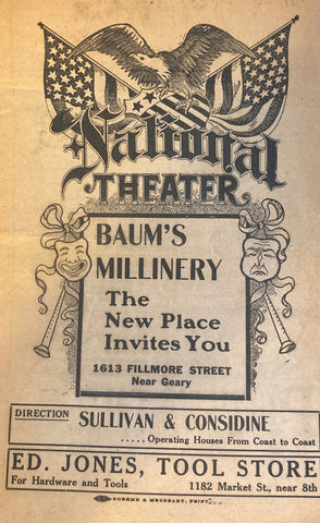 (Billiards) (Early Film) National Theater, SF. "Variety Program." May 15, 1910.