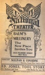 (Billiards) (Early Film) National Theater, SF. "Variety Program." May 15, 1910.