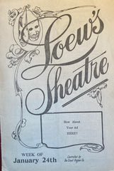 (Early Film) Loew's Theatre, Rochester, NY. Jan. 24, 1916.