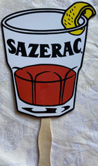(Menu) The Sazerac House Restaurant, New Orleans. Laminated cardboard restaurant fan. (1990s)