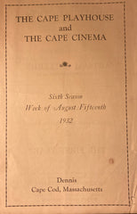 The Cape Playhouse and The Cape Cinema, Mass. "The Animal Kingdom." August 15, 1932.