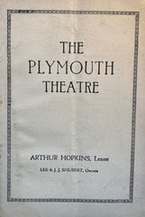 Plymouth Theatre, NY. "What Price Glory?" August 17, 1925.
