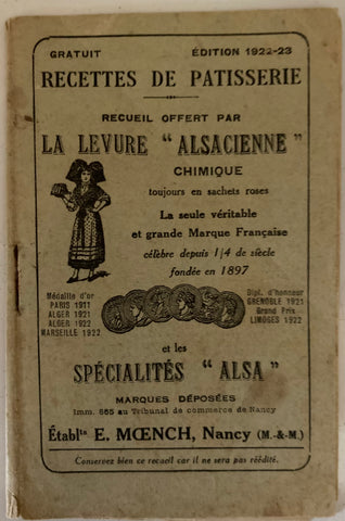 (French) Recettes de Patisserie. (1922)