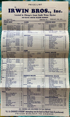 [Chicago] (Price Lists) Irwin Bros., Inc. (1934)