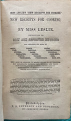 New Receipts for Cooking. By Miss Leslie. (1854)