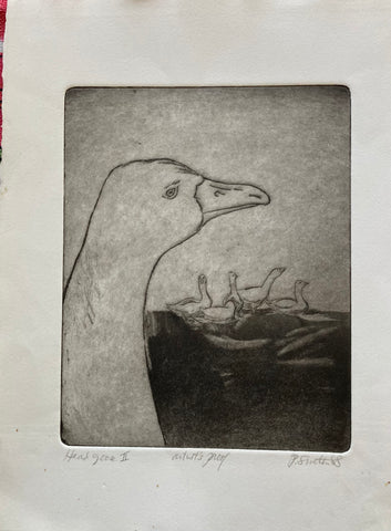 Page Smith Etching. Head Goose II. 1988.