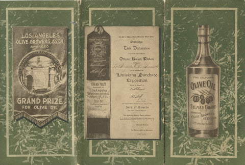 (Ephemera) Sylmar Brand Olive Oil. [ca. 1909]