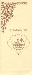 (Christmas)  {Menu}  Kerstmis, 1980, Vis Restaurant Schiller.  Amsterdam.  [1980].